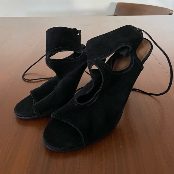 Aquazurra | Black Suede ‘Sexy Thing’ Cut Out Heels | Size 36.5 - Picture 4 of 6